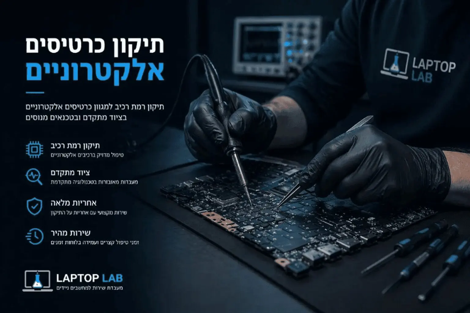 תיקון כרטיסים אלקטרוניים - בדיקה ושחזור במעבדה