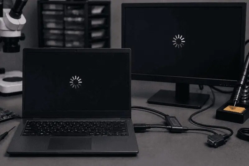 ноутбук зависает при подключении монитора — диагностика Laptop Lab Хадера