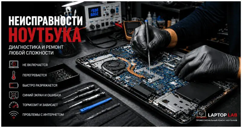 неисправности ноутбука
