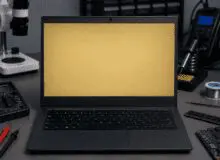 экран ноутбука с жёлтым оттенком — диагностика подсветки Laptop Lab Хадера