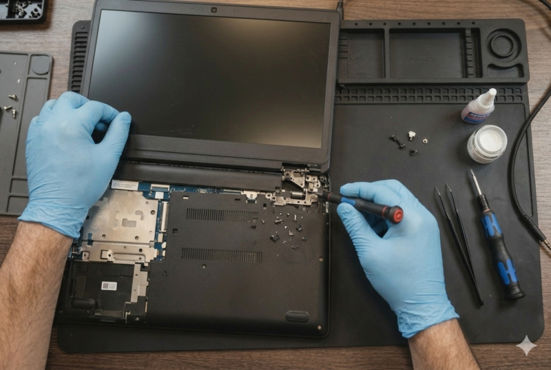 ремонт петель ноутбука — восстановление креплений корпуса, Laptop Lab Хадера