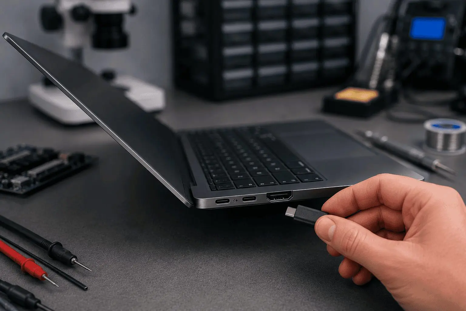 תיקון USB-C או HDMI לא עובד במחשב נייד — Laptop Lab