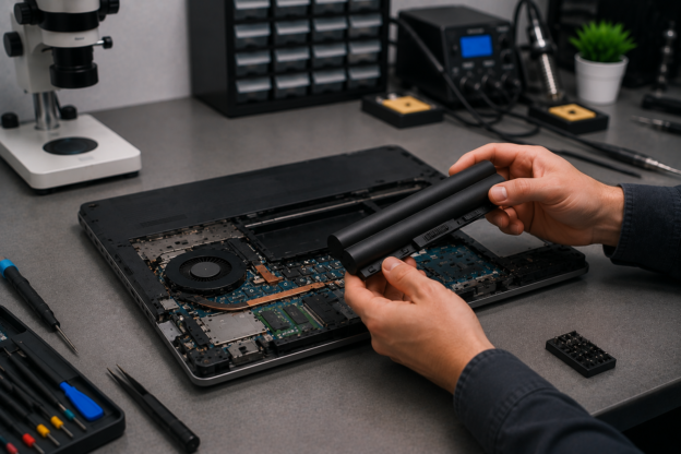 החלפת סוללה למחשב נייד במעבדת Laptop Lab חדרה