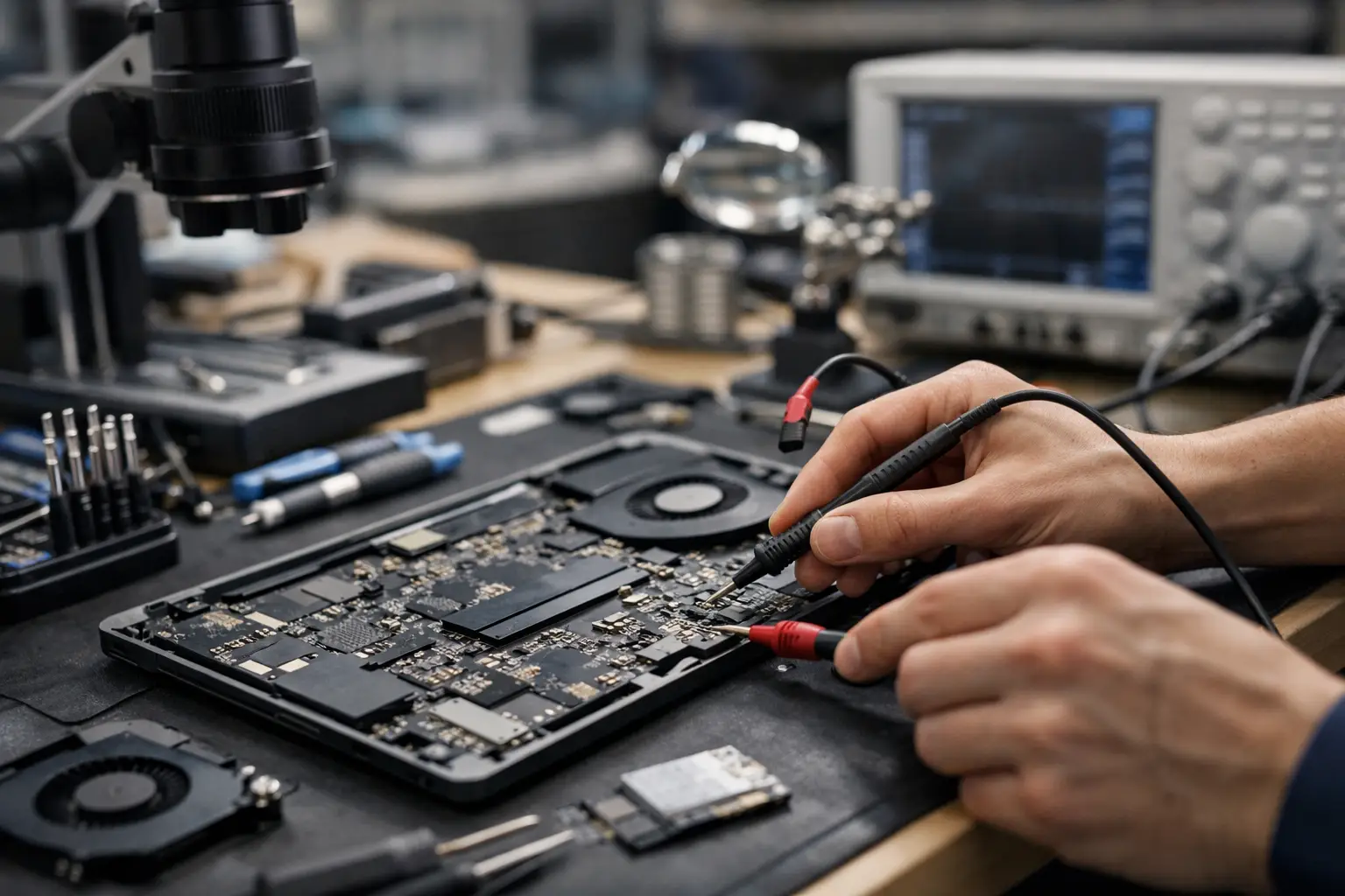אבחון מחשב נייד במעבדה — בדיקת חומרה ותוכנה, Laptop Lab חדרה