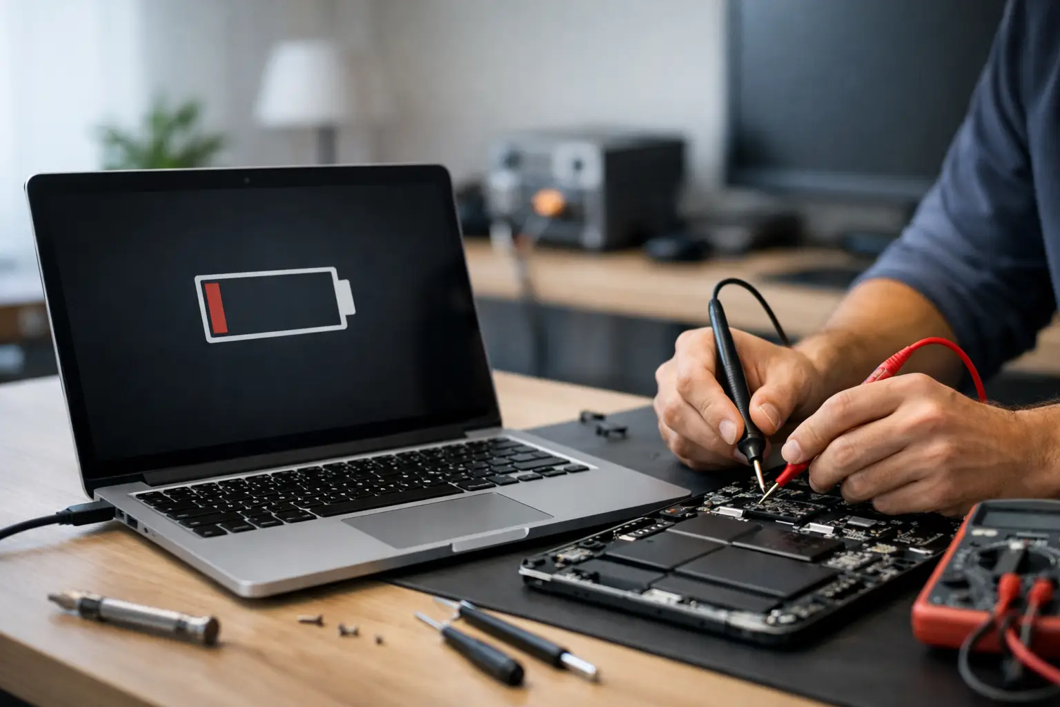 מחשב נייד לא נטען - תיקון נכון ומהיר