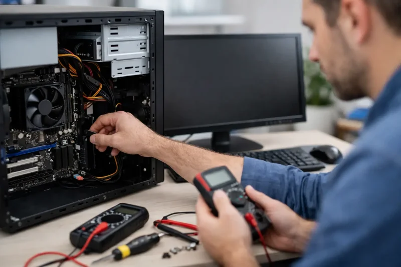 תיקון מחשב נייח לא נדלק - מה בודקים קודם