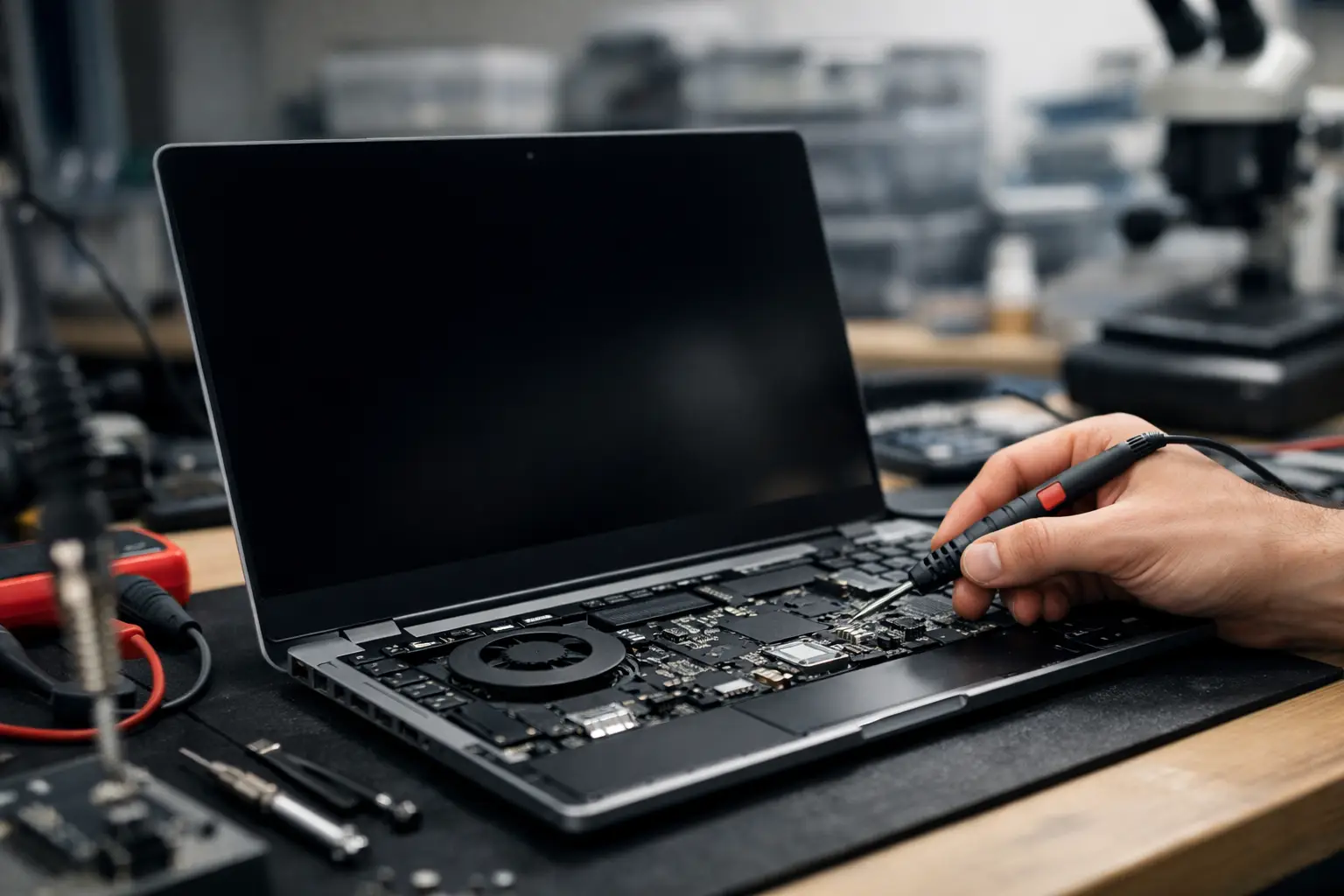 ноутбук включается без изображения — диагностика в мастерской Laptop Lab