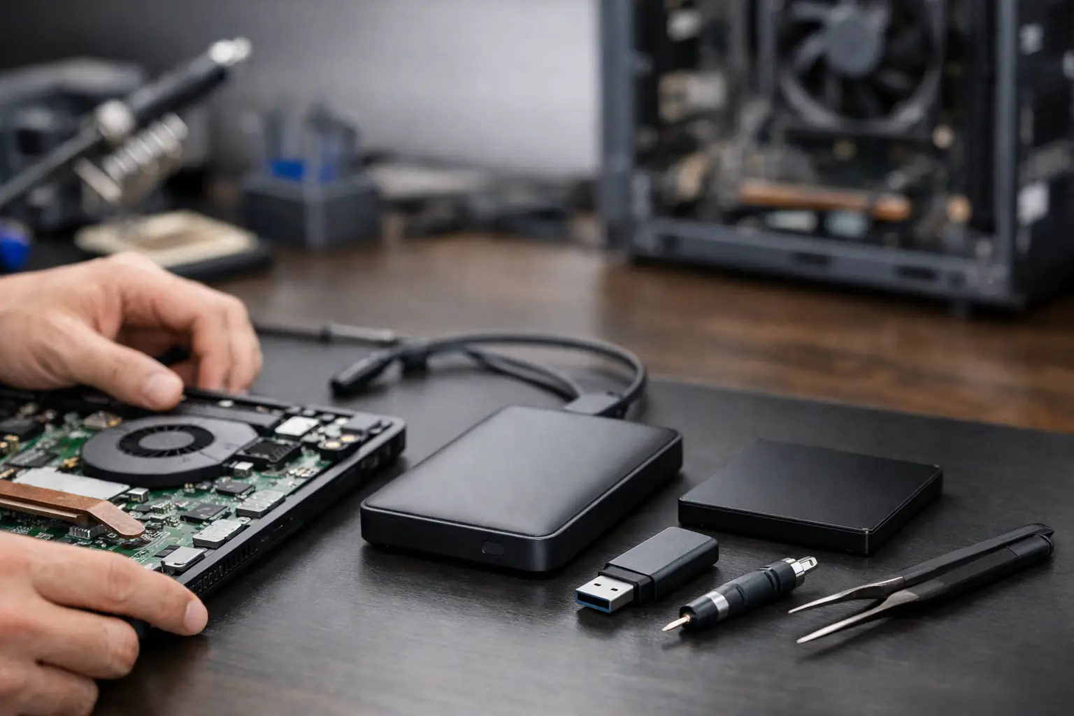Бэкап компьютера перед ремонтом — копирование данных на внешний диск, Laptop Lab Хадера