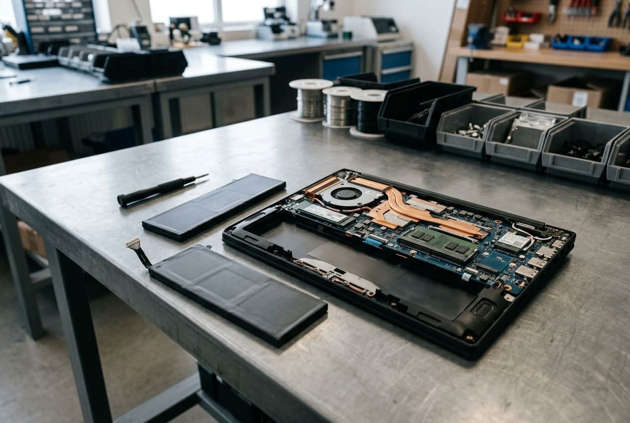 Замена аккумулятора ноутбука — мастерская Laptop Lab в Хадере