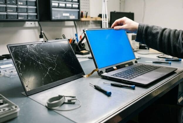 החלפת מסך מחשב נייד — מעבדת Laptop Lab בחדרה