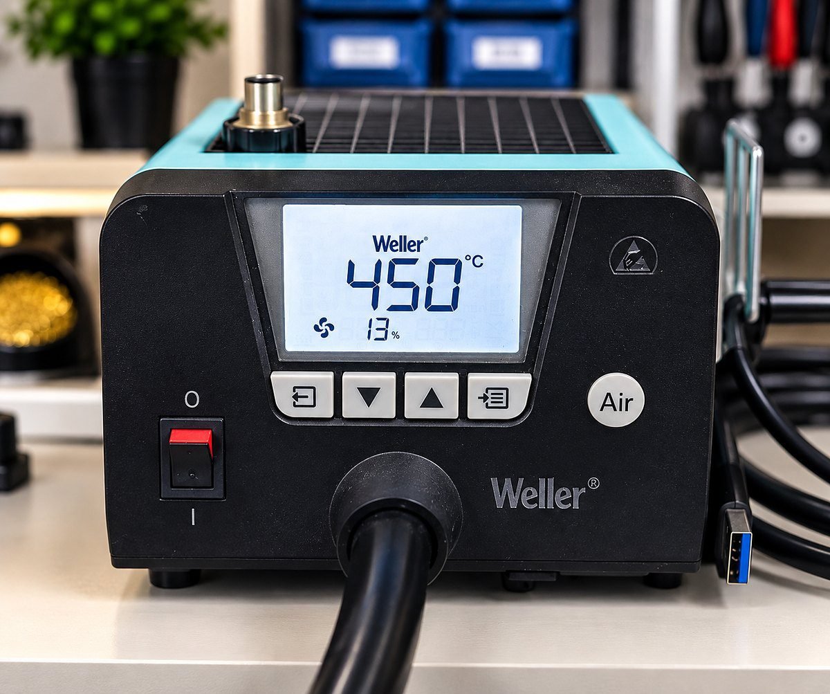 Профессиональный термофен Weller 450°C для пайки SMD — мастерская Laptop Lab Хадера